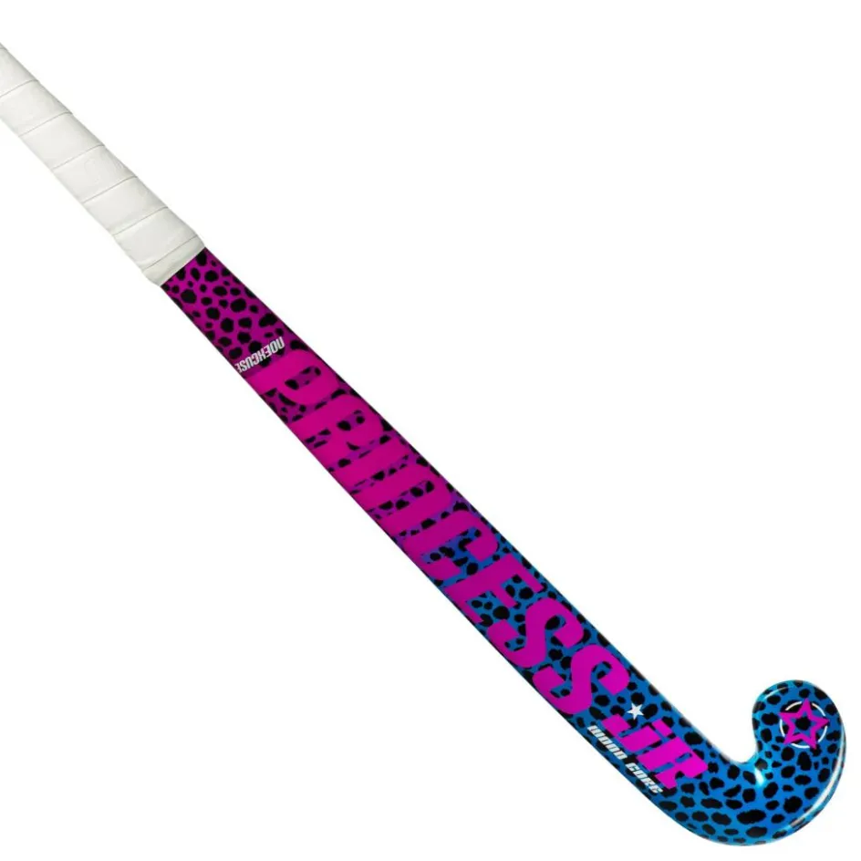 Princess Hockey Hockeystick* Woodcore Mid Bow hockeystick junior leopard purple neon pink