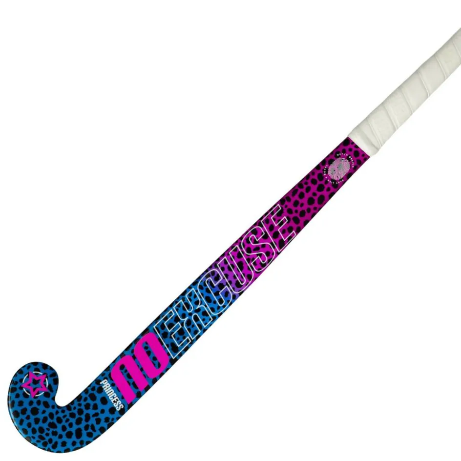 Princess Hockey Hockeystick* Woodcore Mid Bow hockeystick junior leopard purple neon pink