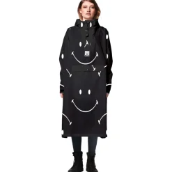 Rainkiss Regenkleding & -Laarzen*Classic Smile X Smiley regenponcho black white