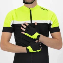 Rogelli Fietskleding*Essentials fietshandschoenen heren zwart fluor  geel