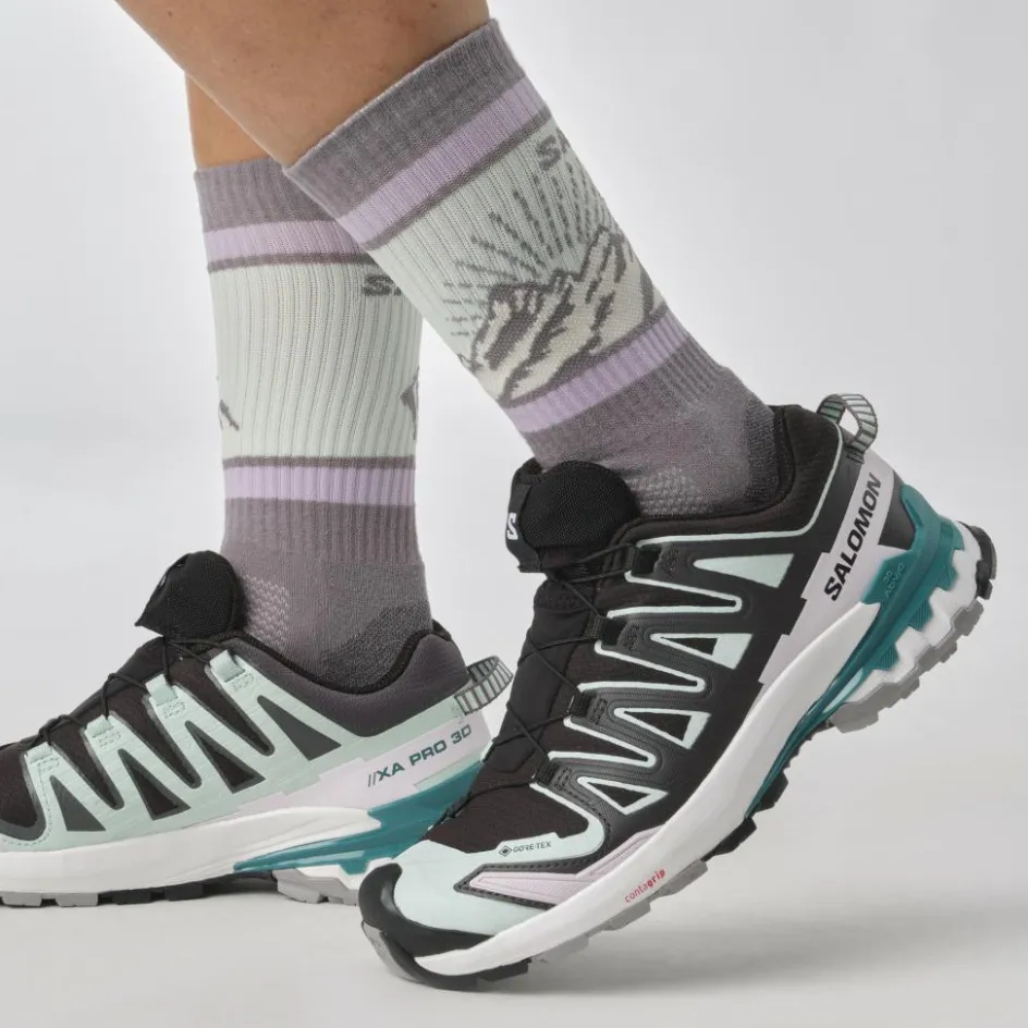 Salomon Wandelen|Wandelschoenen*XA Pro 3D V9 GTX wandelschoenen dames black bleached aqua harbor blue
