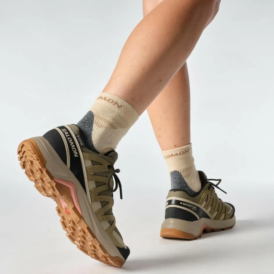 Salomon Wandelen|Wandelschoenen*X-ADVENTURE RECON GORE-TEX wandelschoenen dames falcon desert tan hyma pink