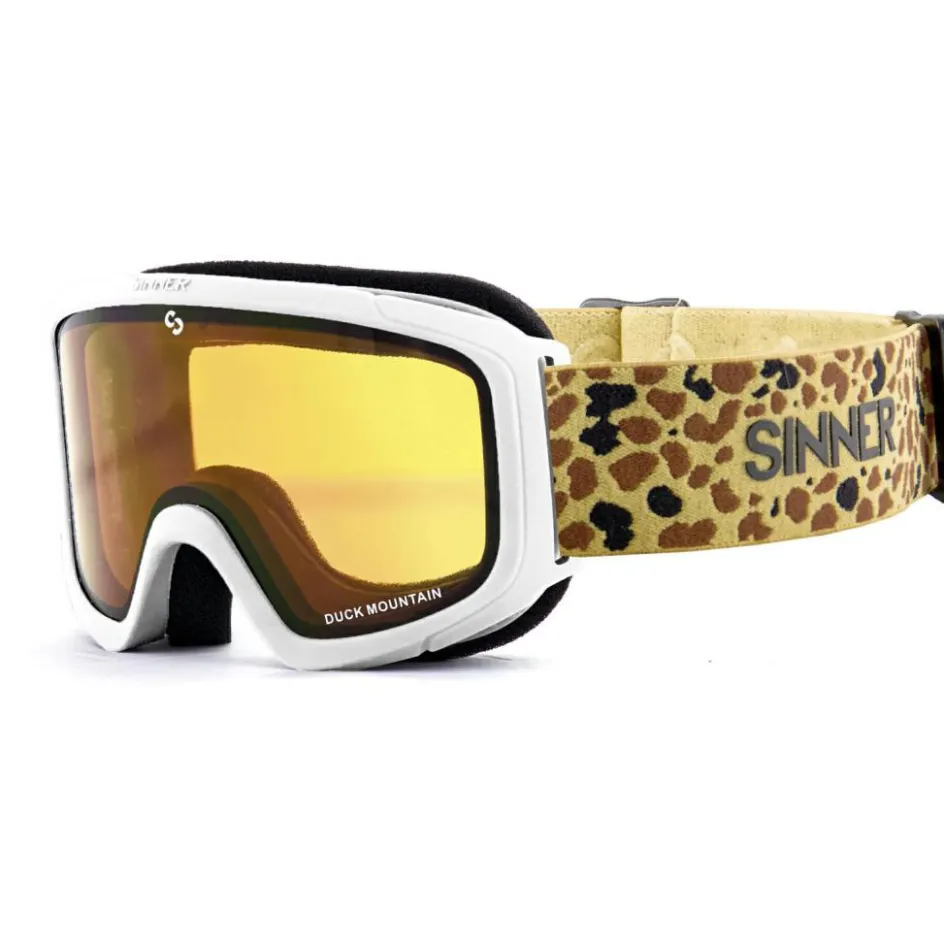 Sinner Skibrillen|Wintersport*DUCK MOUNTAIN skibril junior gold mirror matte white