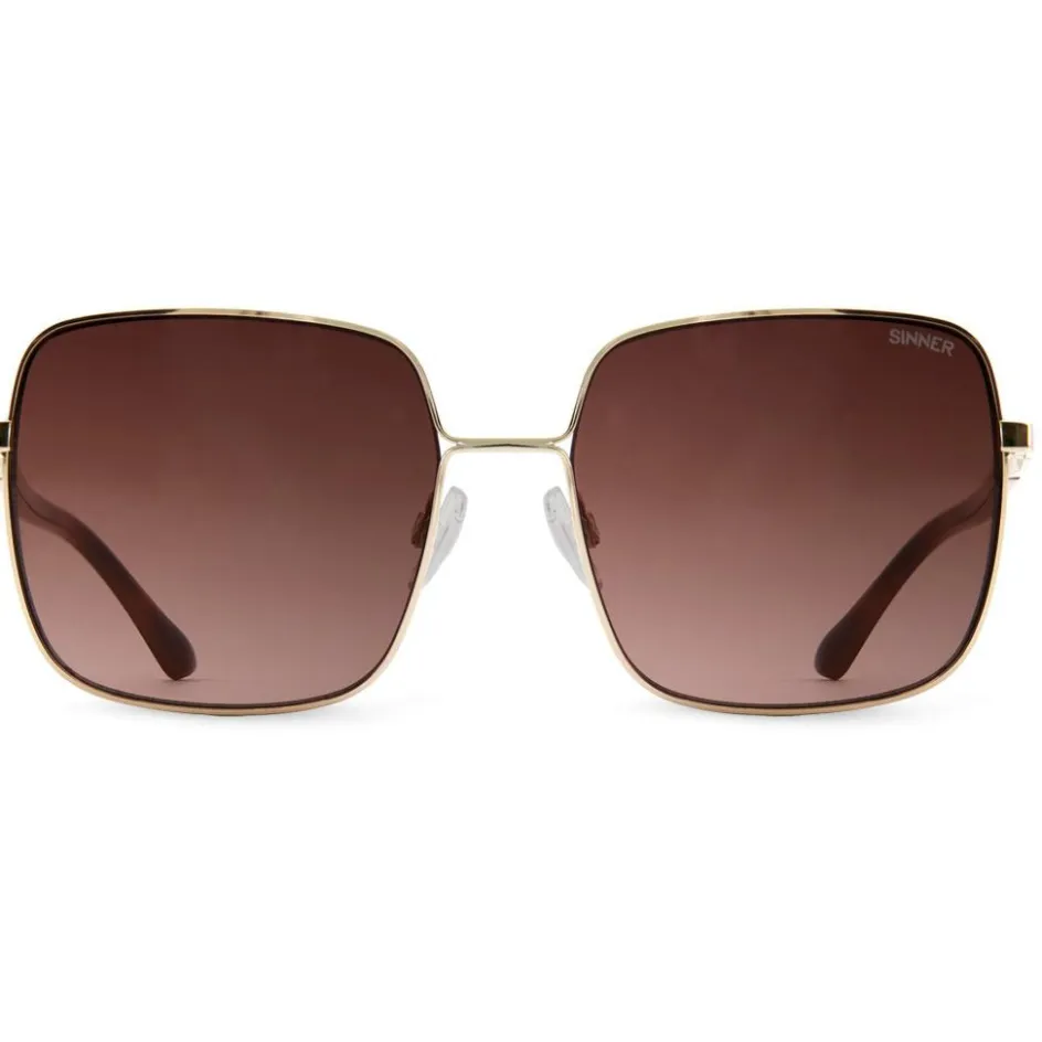 Sinner Zonnebrillen*Madiki zonnebril gradient brown shiny gold metal