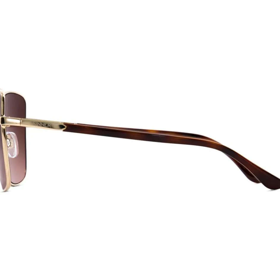 Sinner Zonnebrillen*Madiki zonnebril gradient brown shiny gold metal