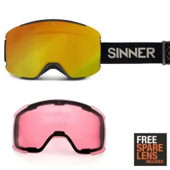 Sinner Skibrillen|Wintersport*SNOWFLAKE skibril orange mirror black