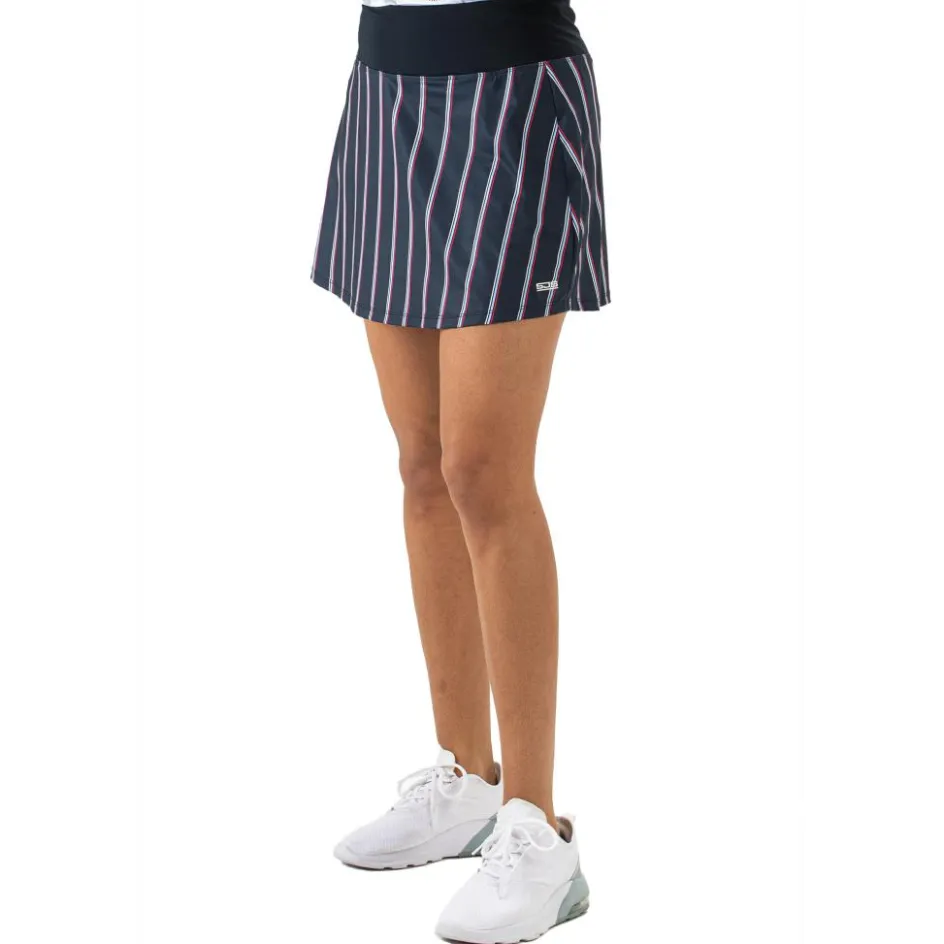 Sjeng Sports Tenniskleding* Leanne skort dames dark blue stripes