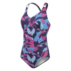 Speedo Badpakken*Shaping Printed V Neck badpak dames blue berry