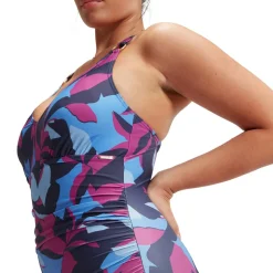Speedo Badpakken*Shaping Printed V Neck badpak dames blue berry