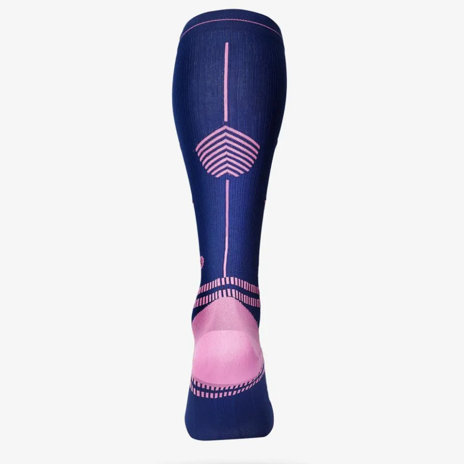 STOX Energy Socks Hardloopkleding* Sports hardloop compressiesokken dames dark blue pink