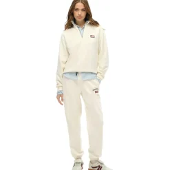 Superdry Broeken*Athletic Essential Boyfriend joggingbroek dames desert bone off white