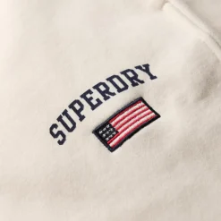 Superdry Broeken*Athletic Essential Boyfriend joggingbroek dames desert bone off white