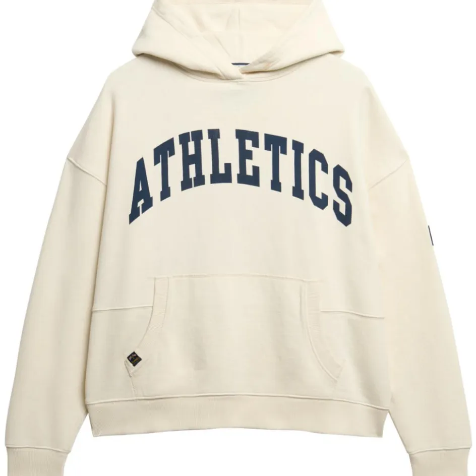 Superdry Truien & Vesten*Athletic Essentials hoodie dames desert bone off white