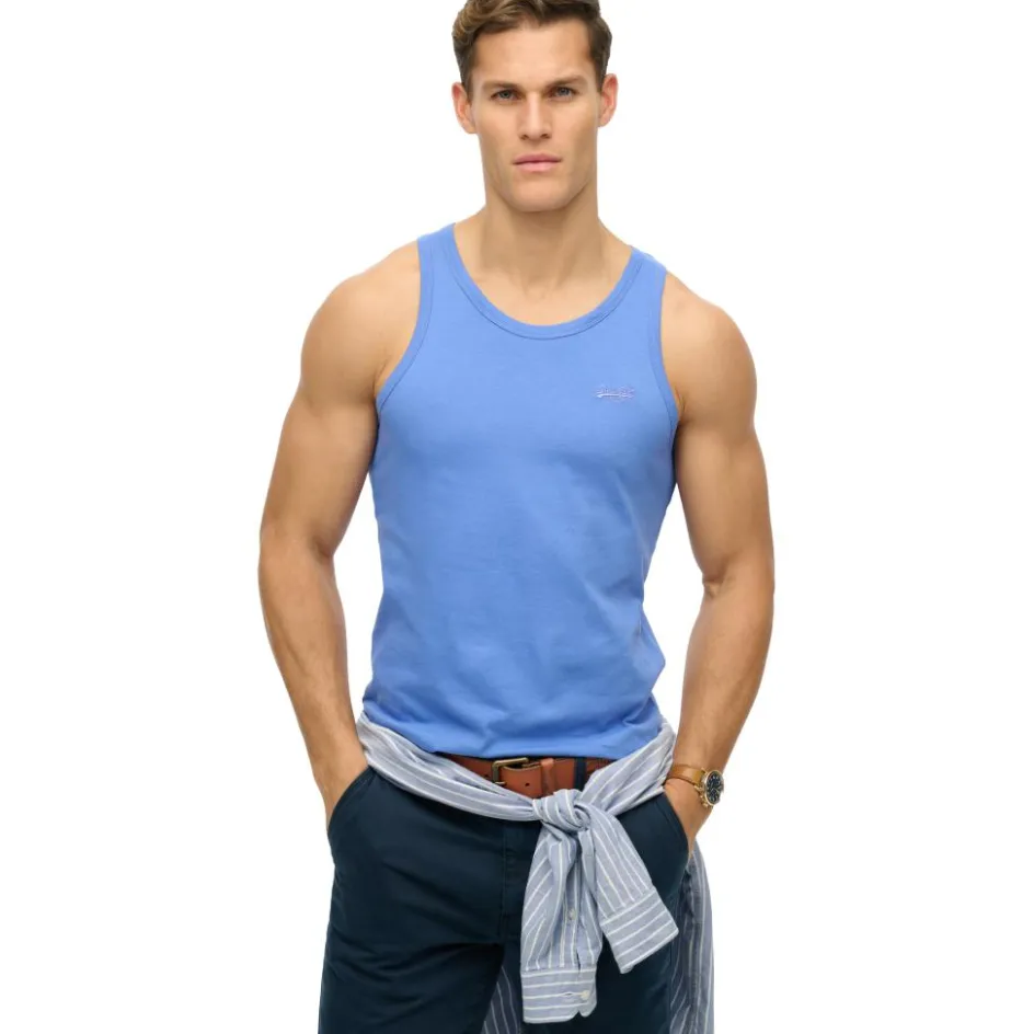Superdry Shirts, Polo's & Blouses*Essential tanktop heren chambray blue