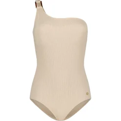 Ten Cate Beach Badpakken* One Shoulder badpak dames off white relief