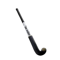 The Indian Maharadja Hockeystick* Gold Pro Mid Bow zaalhockeystick junior black white gold foil