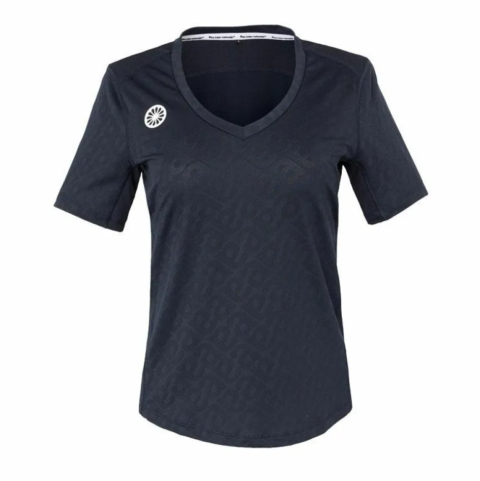 The Indian Maharadja Tenniskleding* Kadiri Jacquard Mono tennisshirt dames navy