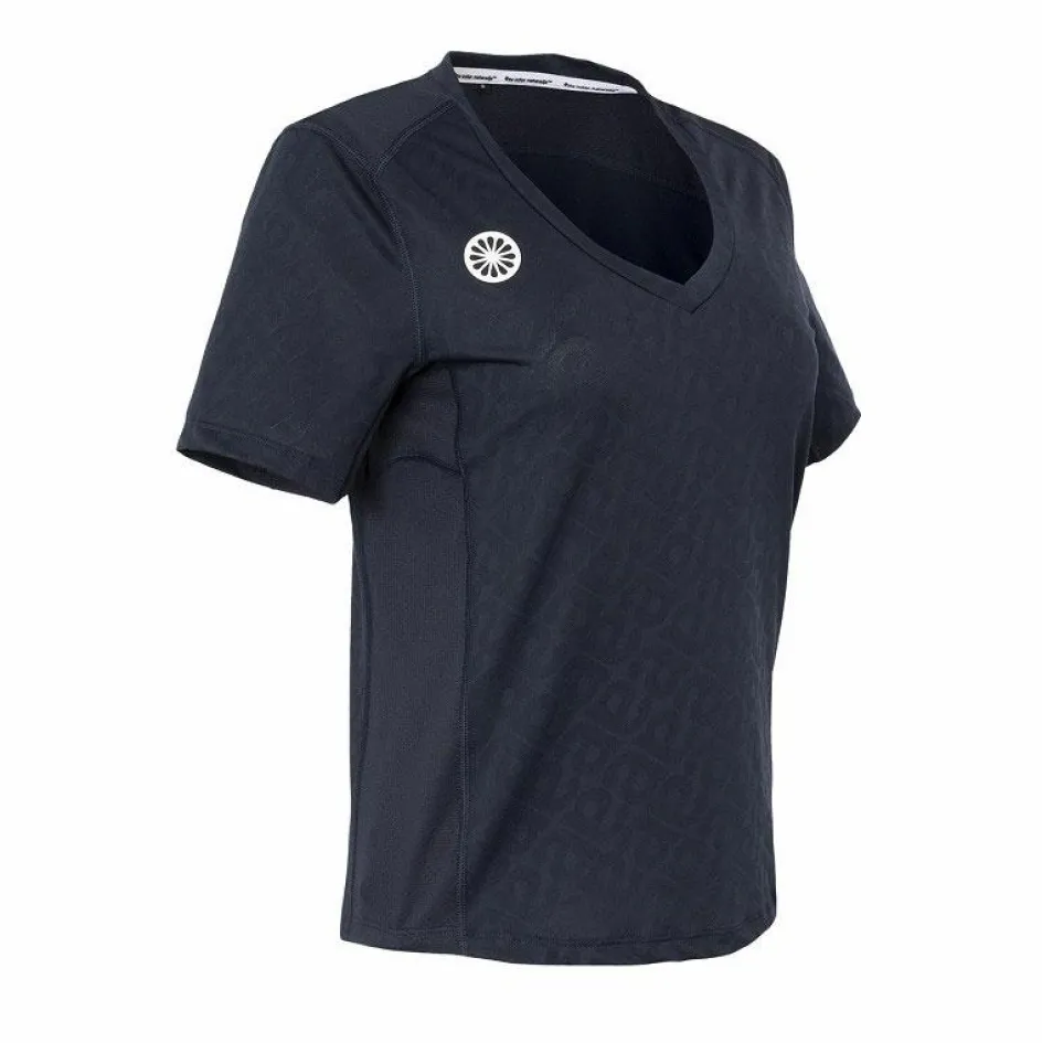 The Indian Maharadja Tenniskleding* Kadiri Jacquard Mono tennisshirt dames navy