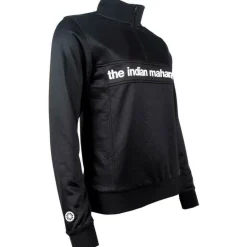 The Indian Maharadja Hockeykleding* Poly Terry Half Zip hockeytrui dames black