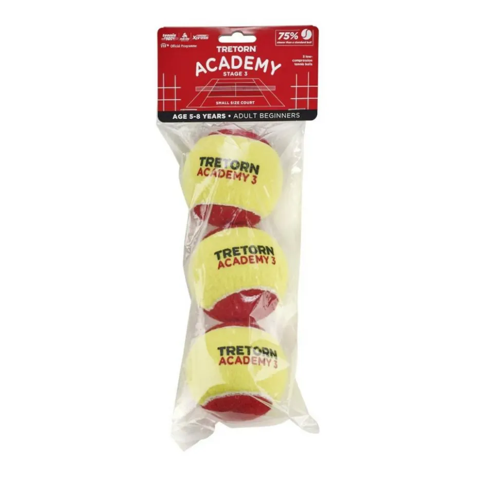 Tretorn Tennisballen*Academy Stage 3 tennisballen 3-pack rood geel