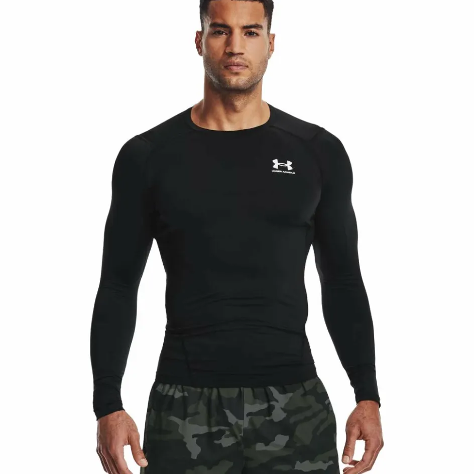 Under Armour Sportshirt* HeatGear LS shirt heren black white