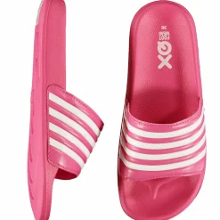 XQ Badslippers|Slippers*000125994005 slippers dames fuchsia white