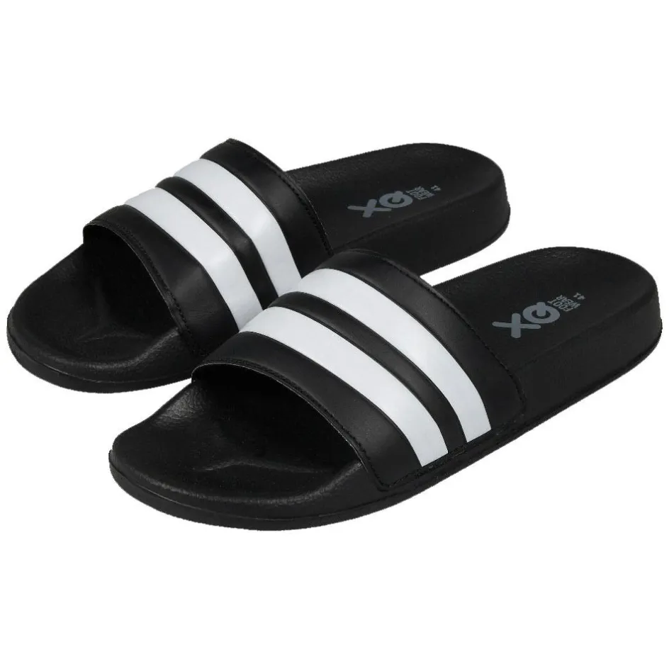 XQ Badslippers|Slippers*000121994002 slippers heren black white